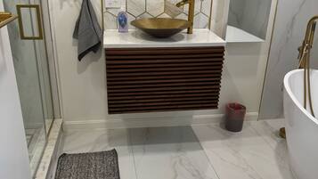 Towels, soap, toilet paper