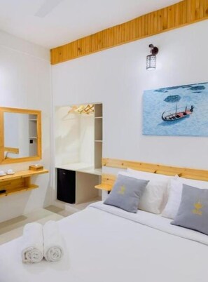 1 slaapkamer, een strijkplank/strijkijzer, wifi, beddengoed