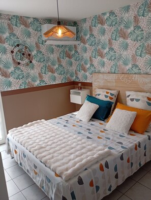 2 室のベッドルーム、WiFi、ベッドシーツ