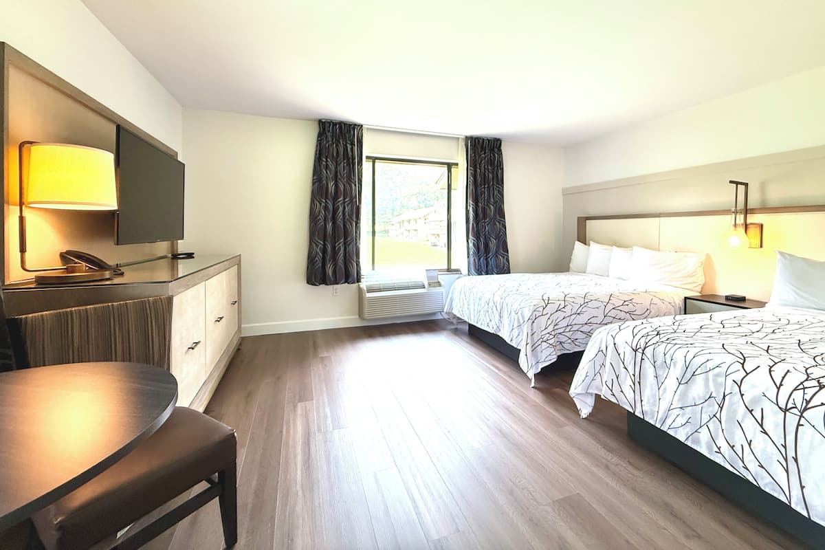 Premium-huone, 2 keskisuurta parisänkyä, parveke, vuoristonäköala | 1 makuuhuone, yksilöllisesti kalustettu, työpöytä