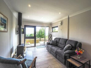 Smart TV y chimenea 