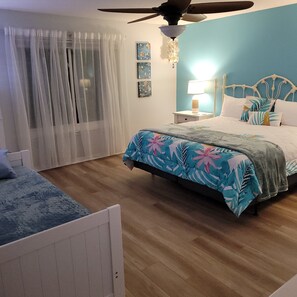 4 bedrooms, iron/ironing board, travel cot, WiFi