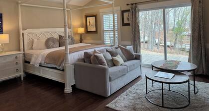 Luxury Lodging, Lakefront View, King Bed w/Private Bath, Private Patio.