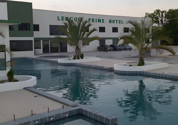 Outdoor pool, open 9:00 AM to 8:00 PM, sun loungers