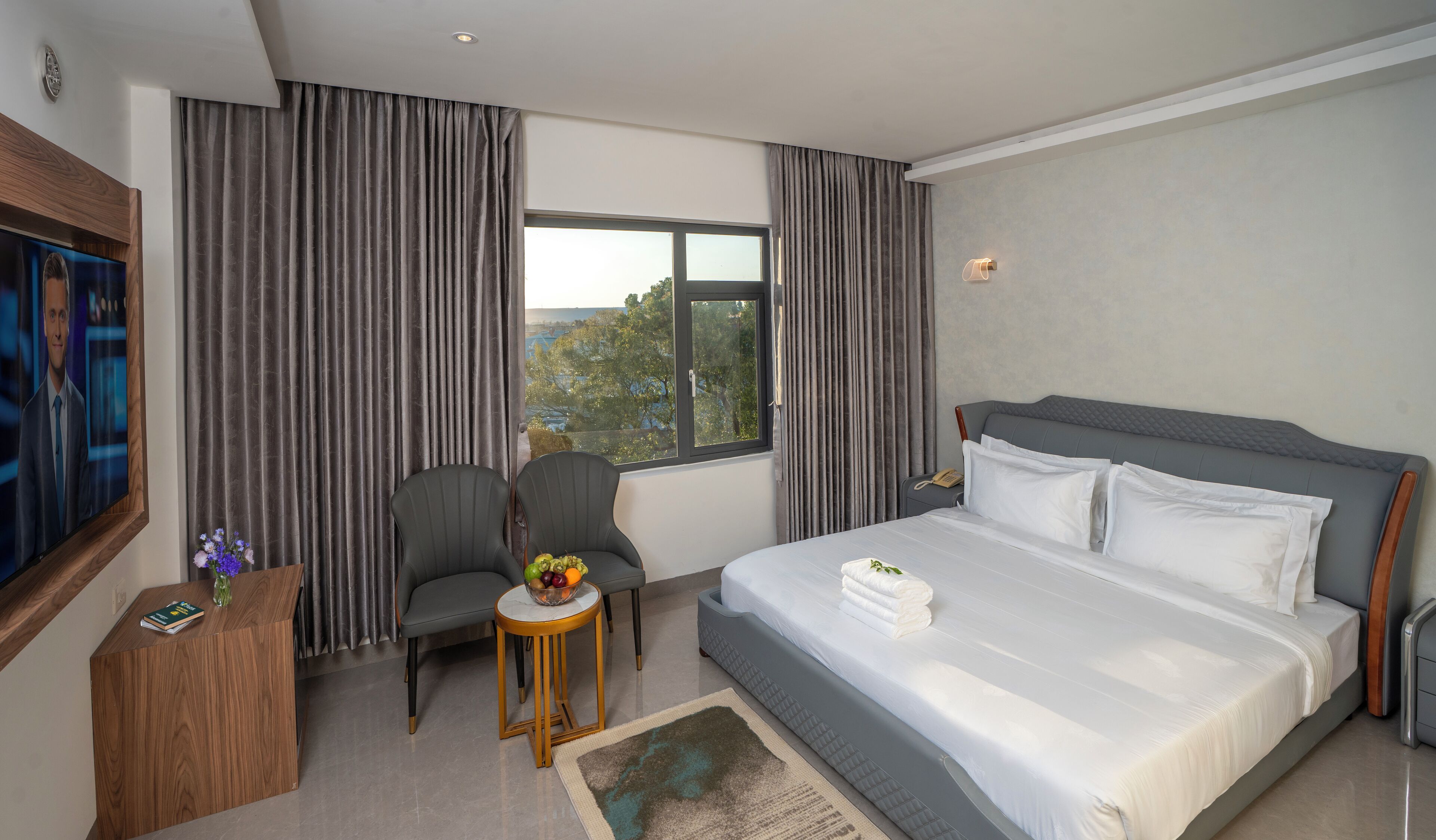 Egyptian cotton sheets, premium bedding, desk, laptop workspace