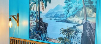 Villa with magnificent view and natural stone pool