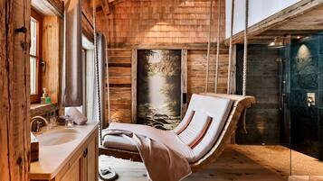 Chalet, Whirlpool | Wohnbereich