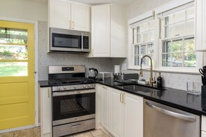 Microwave, oven, stovetop, dishwasher