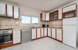 Fridge, oven, stovetop, dishwasher
