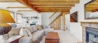 Convenient village condo w/ mountain views, close to Okemo, partial a/c, w/d