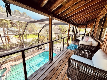 Outdoor pool, a heated pool. Tropical 2BR Oasis w/ Pool/Kayaks/Bikes/Grill