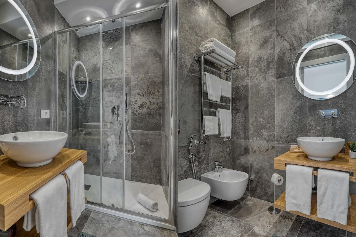 Classic Double or Twin Room | Bathroom | Shower, hair dryer, towels, soap