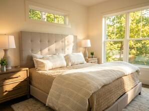 2 bedrooms, desk, iron/ironing board, WiFi