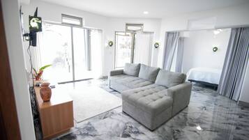 Smart TV, fireplace, printers