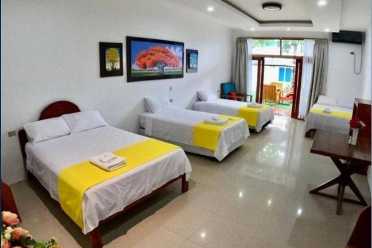 Desk, free WiFi, bed sheets