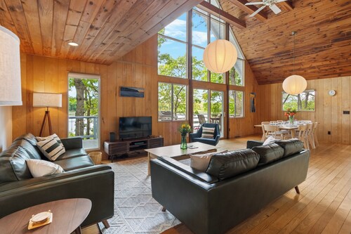 Secluded Waterfront Retreat for 8 - Private Dock, Water Views & Game Room