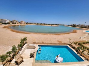 Outdoor pool, a heated pool
