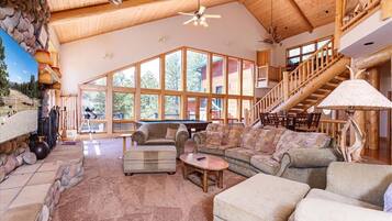 Smart TV, fireplace, video games