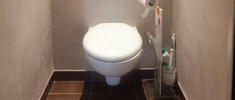 Douche, sèche-cheveux, serviettes fournies