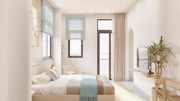 Chambre Deluxe, 1 trÚs grand lit, vue ville | Matelas mémoire de forme, décoration personnalisée