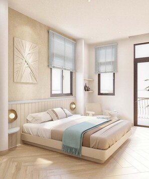 Deluxe Room, 1 King Bed, City View | Memory foam beds, individually decorated, individually furnished - 68hotelgocong (Go Cong)