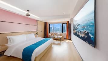 Phòng đôi Cao cấp, quang cảnh thành phố | 1 phòng ngủ, bộ đồ giường cao cấp, bàn