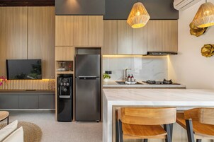 Deluxe Villa, 2 Bedrooms, Balcony, Pool View | Private kitchen | Toaster, rice cooker, highchair, blender