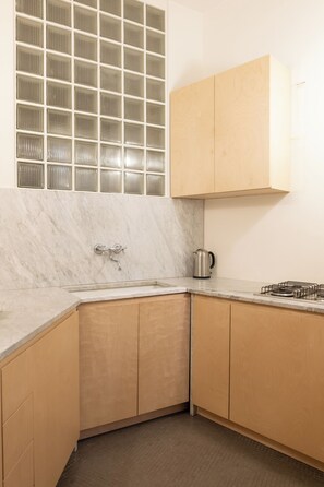 Fridge, microwave, stovetop, dishwasher