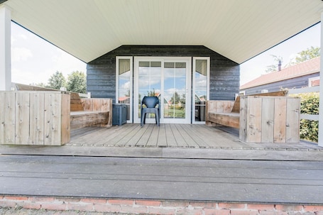 Terrace/patio. Glamping with Veranda Over Water