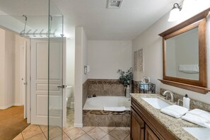 Hair dryer, towels, shampoo