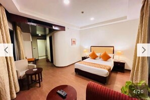 Desk, blackout drapes, soundproofing, iron/ironing board