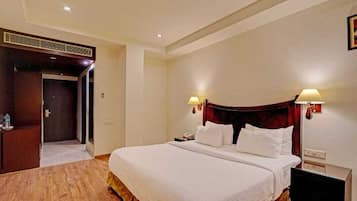 Desk, blackout curtains, soundproofing, iron/ironing board