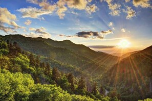 A mountainous landscape with dense forest and a clear sky. - Lovely Cabin near GSMNP & Attractions (Gatlinburg)