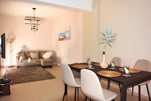 House, 2 Bedrooms, Private Pool, Garden View | Dining room - Palm Beach Home - Agia Pelagia (Malevizi)