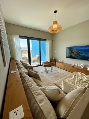 Luxury Chalet, Balcony, Sea View | Living area - Aladdin Chalets - 2.5 Bedrooms (Aqaba)