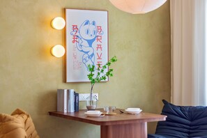 Deluxe Apartment, 1 King Bed, City View | Living area | Smart TV - The Sun by Stellar ALV (George Town)