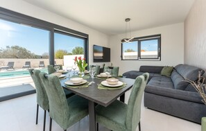 Dining - Gorgeous home in Prkos with private swimming pool, can be inside or outside (Prkos)
