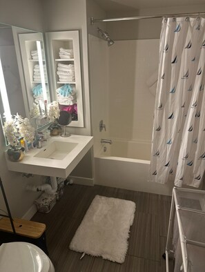 Hair dryer, towels, soap, toilet paper - LUXURY 1BR DTLA CONDO (Los Angeles)