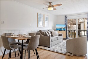 Condo, 1 Queen Bed with Sofa bed, Balcony, Garden View (Serenity by the Sea) | Living area | 42-inch flat-screen TV with digital channels - Serenity by the Sea 180 Steps to the Beach! (Wells)