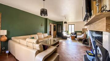 Télévision, cheminée