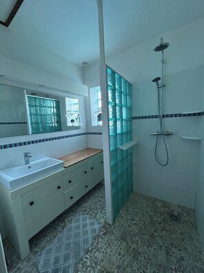 Shower, hair dryer