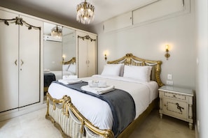 Apartamento básico | 1 dormitorio, tabla de planchar con plancha, ropa de cama