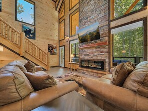 Smart TV, fireplace, video games