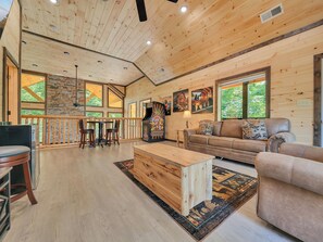 Smart TV, fireplace, video games