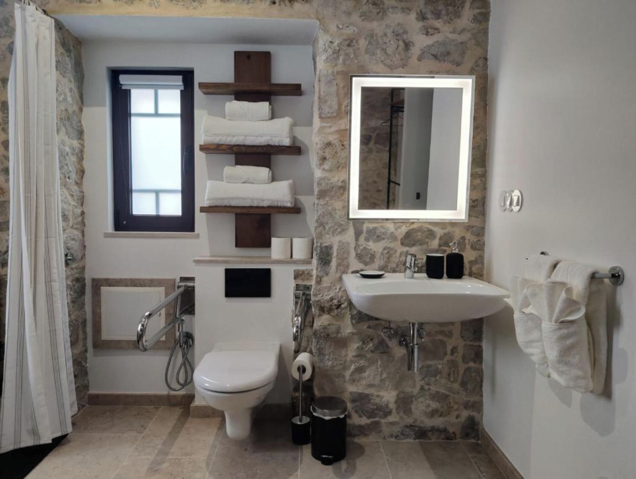 Eco-friendly toiletries, hair dryer, towels, soap