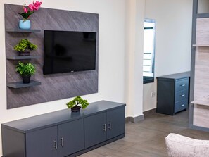 Premium-Studio, 1 Doppelbett, Klimaanlage, Meerblick | Zimmerausstattung