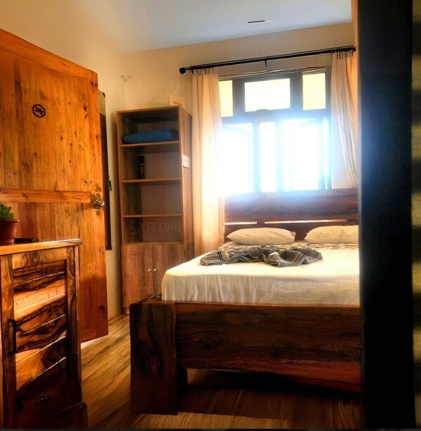Desk, blackout curtains, soundproofing, iron/ironing board