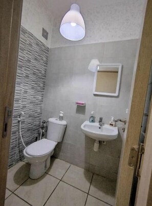 Serviettes fournies, savon, papier toilette