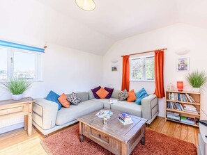 TV connectée, cheminée, livres