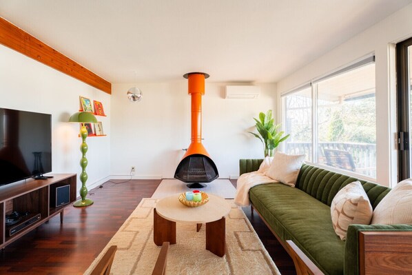 TV, fireplace, stereo